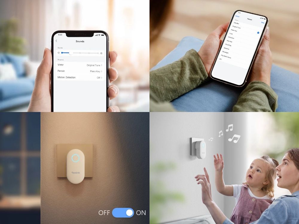 De instellingen van de Reolink Chime losse deurbel gong zijn makkelijk aanpasbaar via de Reolink app