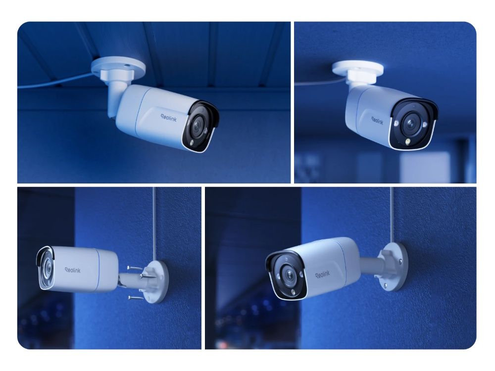 Verschillende montagemogelijkheden voor de Reolink Pro RP-PCB8M-W slimme  4K 8MP outdoor PoE camera met nachtzicht