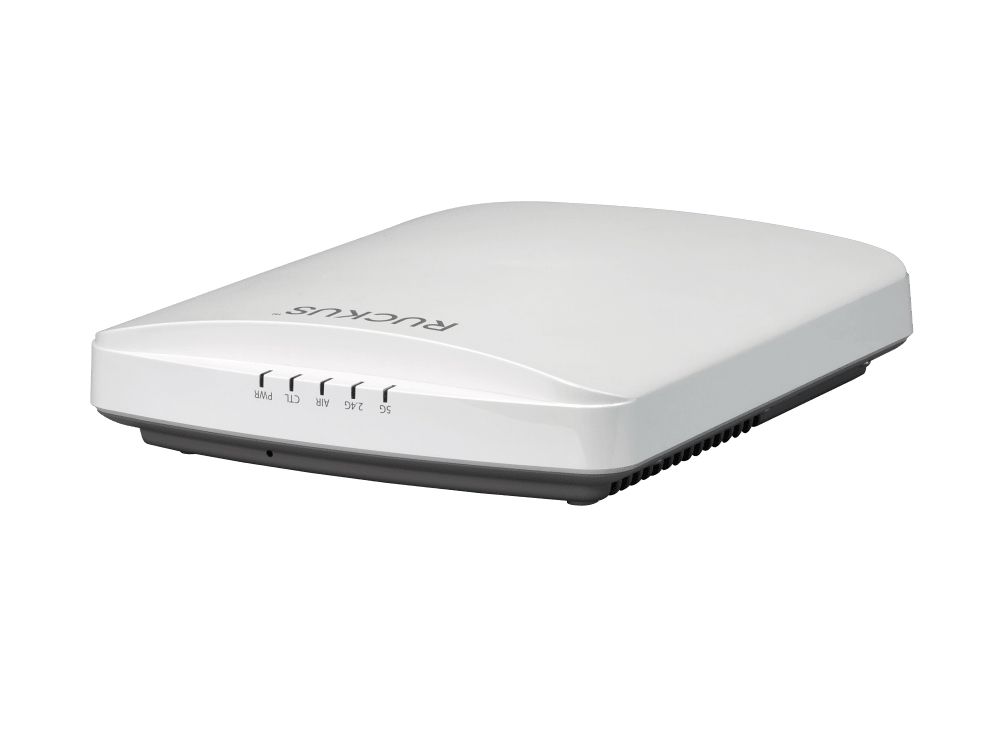 Bovenkant en zijkant van het Ruckus R650 Unleashed indoor WiFi 6 access point