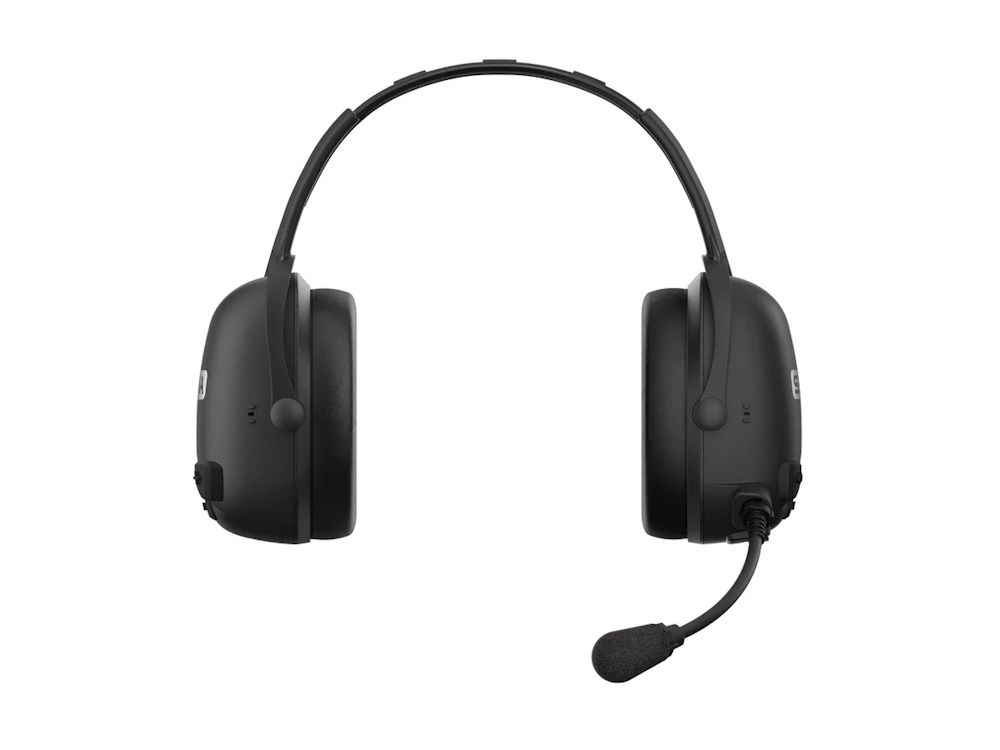 Voorkant van de Sena Cast Mesh headset met hoofdbeugel voor gehoorbescherming en groepscommunicatie