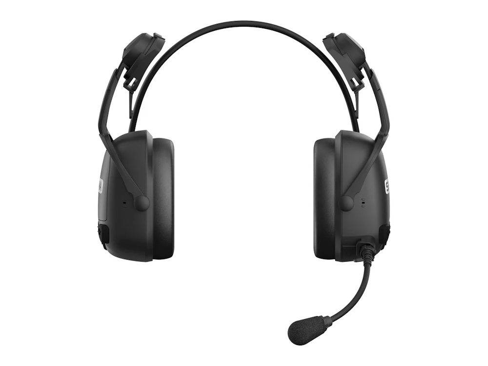 Voorkant van de Sena Cast Mesh intercom headset met helmbevestiging voor gehoorbescherming en groepscommunicatie