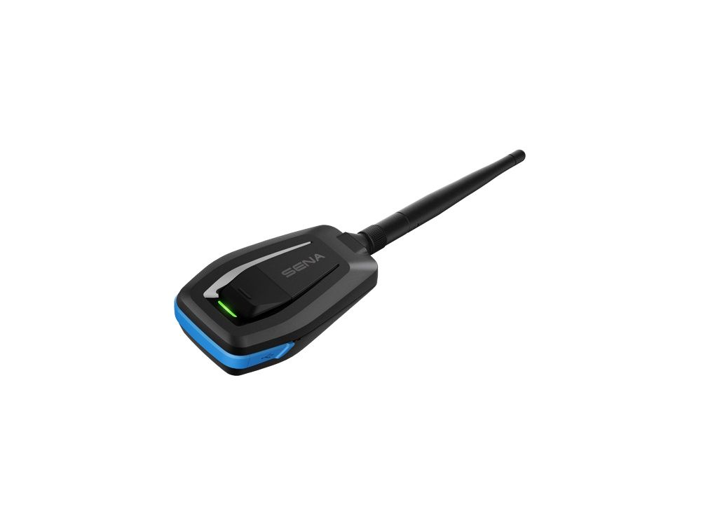 De Sena MeshPort Blue Bluetooth headset naar Mesh Intercom adapter met antenne