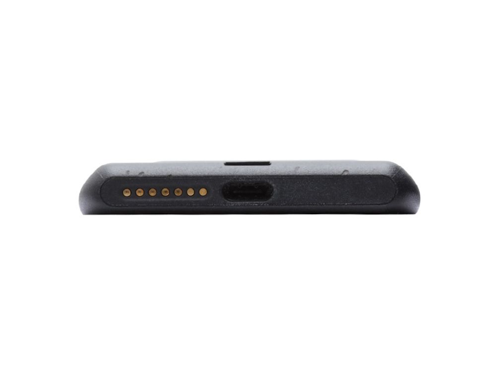 Onderkant van de Spectralink Versity 9653 zakelijke LTE smartphone met barcodescanner