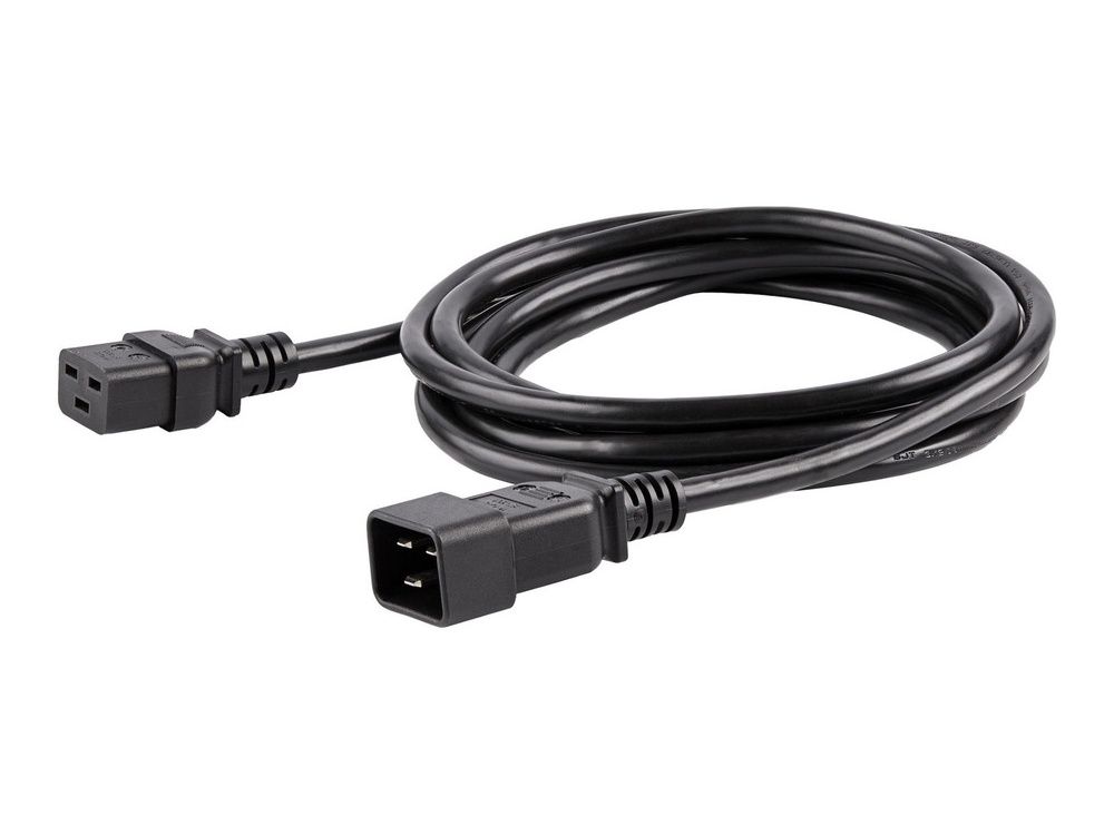 Opgerolde StarTech Heavy Duty stroom verlengkabel C19 naar C20 van 3 meter voor een PDU