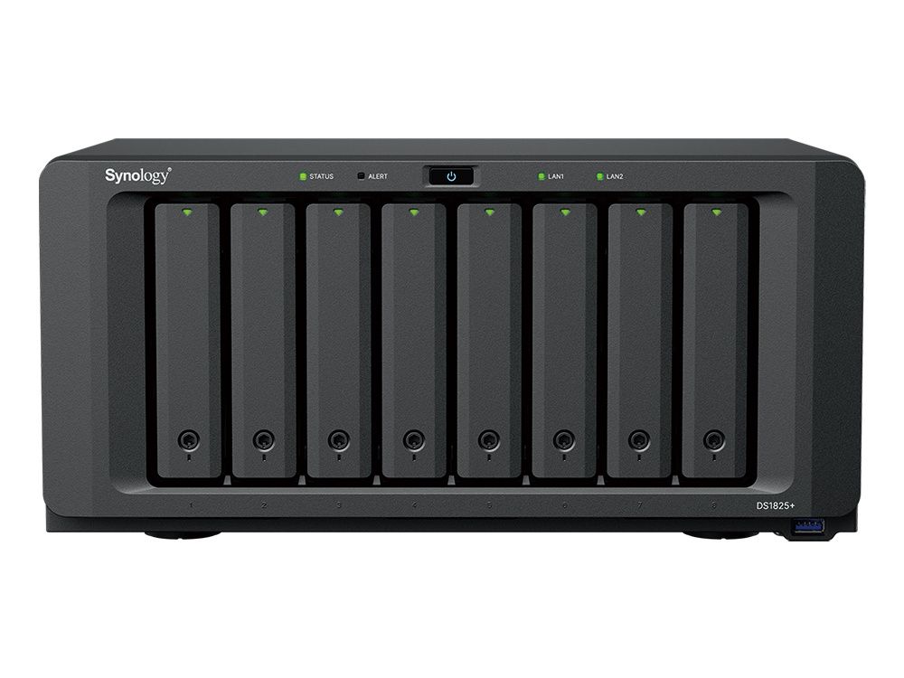 Voorkant van de Synology DiskStation DS1825+ 8-Bay NAS