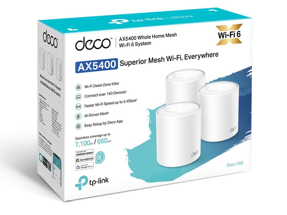 TP-Link Deco X60 3-pack 11ax / WiFi 6 Mesh Systeem doos verpakking