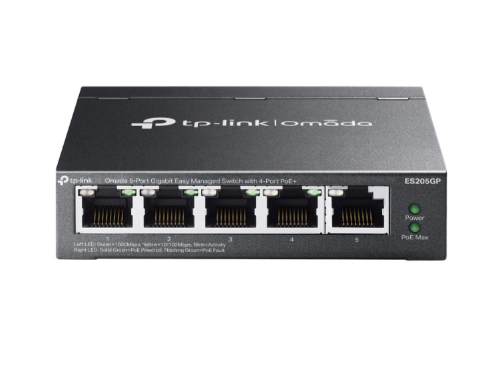 TP-Link Omada ES205GP 5-Port Gigabit Easy Managed Switch ethernetpoorten