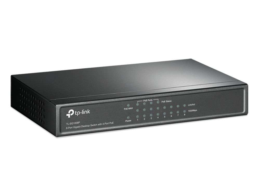 TP-Link TL-SG1008P 8-Poorts Gigabit PoE Switch zijkant