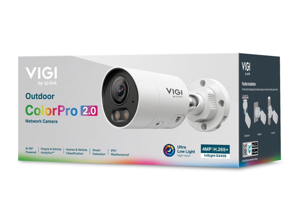 TP-Link VIGI 4MP ColorPro Outdoor Bullet Camera what's in the box