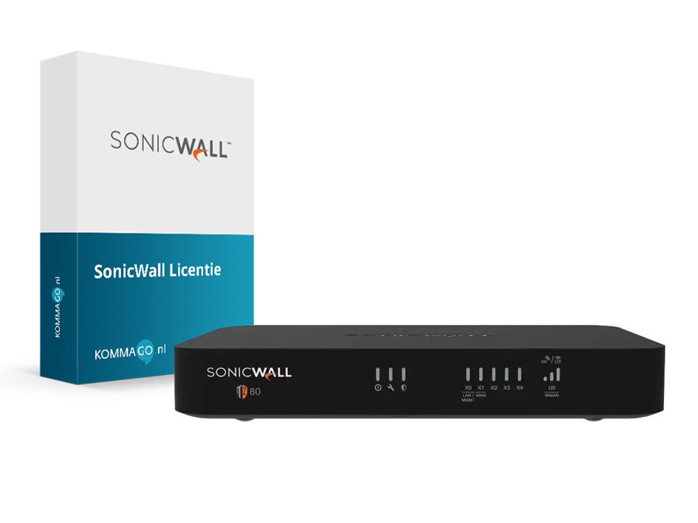 SonicWall TZ80 productfoto Firewall 3 jarig Secure Connect licentie