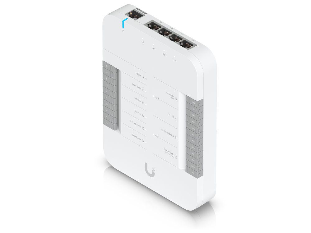 Ubiquiti UA-Hub-Door UniFi access door hub bovenkant aansluitingen ethernetpoorten