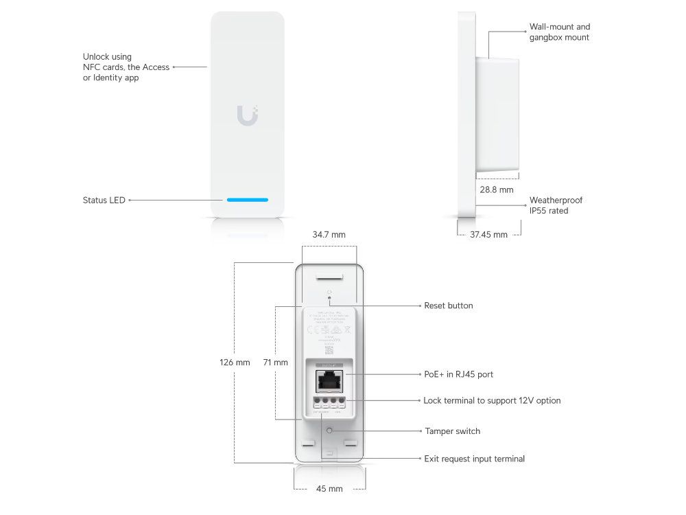 Ubiquiti UniFi Access Ultra toegangshub productfoto specs and features