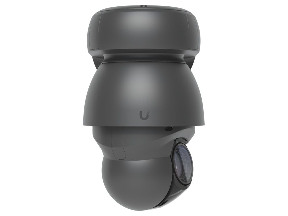 Linker zijkant van de Ubiquiti AI PTZ Industrial IP-camera (AI PTZ-B) met 4K resolutie en AI en 22x optische zoom