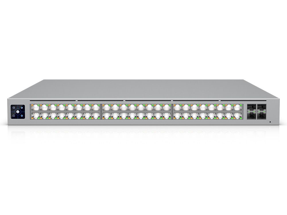 Ubiquiti Enterprise Campus 48S PoE voorkant met aansluitingen