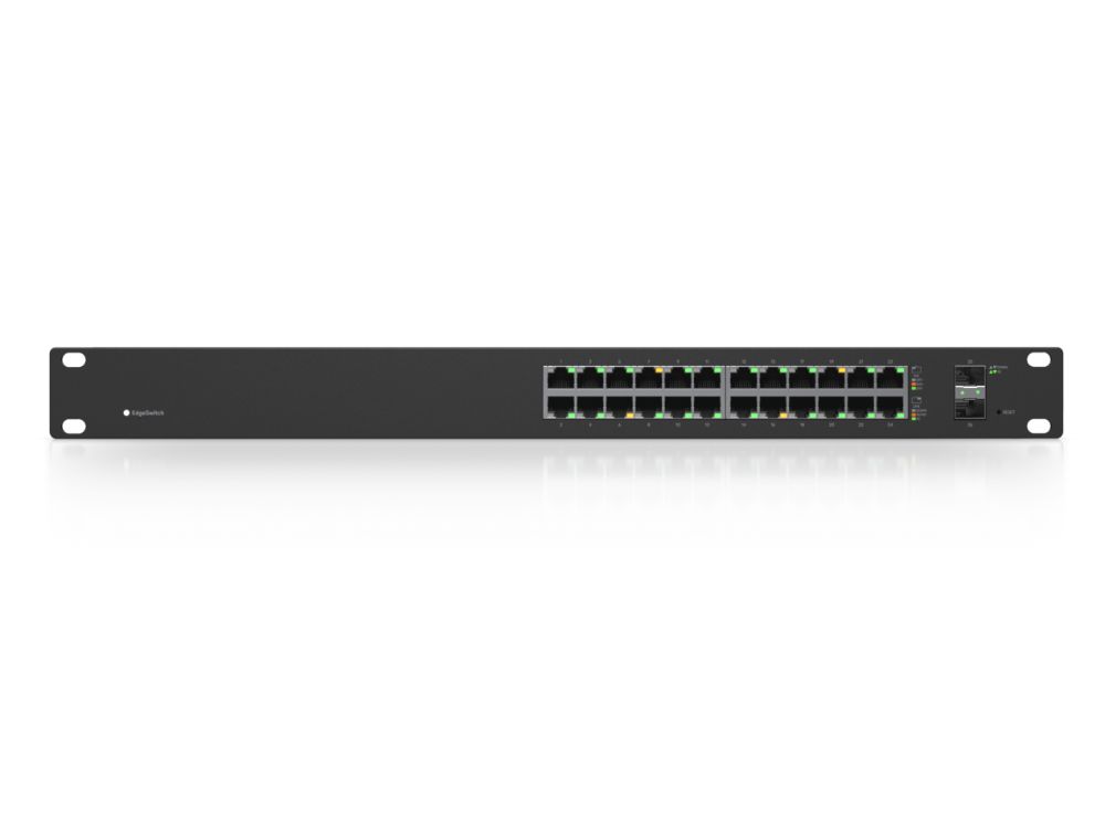 Ubiquiti EdgeSwitch 24-poorts 250W PoE+ ethernetpoorten aansluitingen