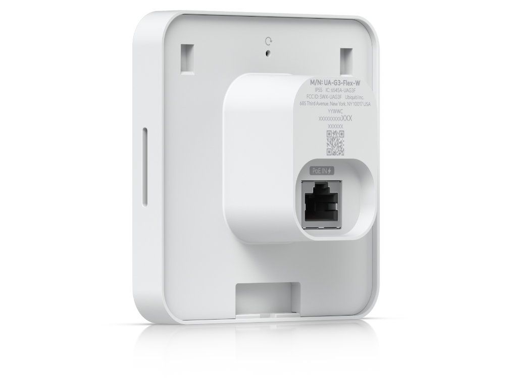 Ubiquiti UniFi Access G3 Reader Flex Wit Productfoto zijkant en achterkant ethernetpoort PoE poort