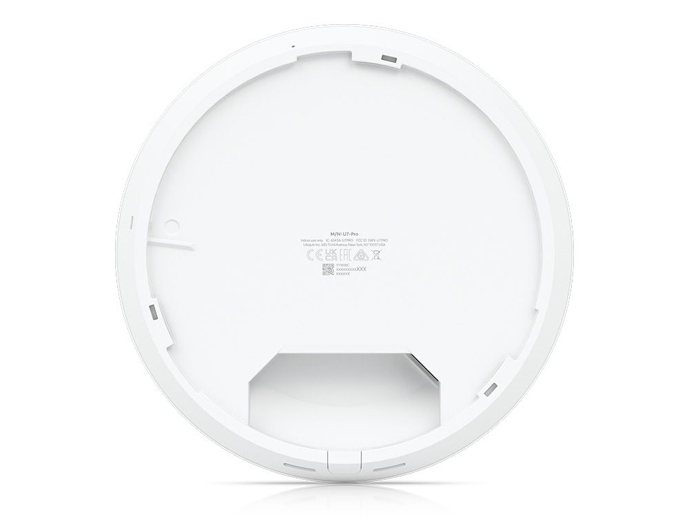 Achterkant van het Ubiquiti UniFi U7-Pro indoor WiFi 7 access point