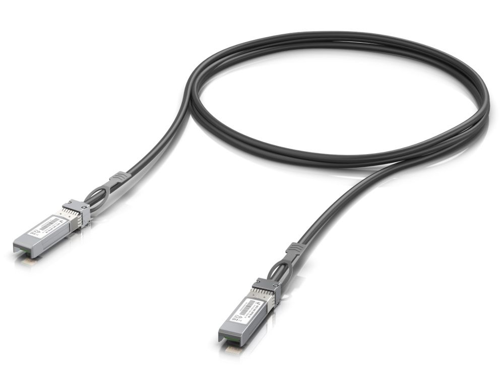De Ubiquiti UniFi 25G Direct Attach Cable SFP28 (UACC-DAC-SFP28-1M) is een DAC-kabel met twee SFP28 connectoren
