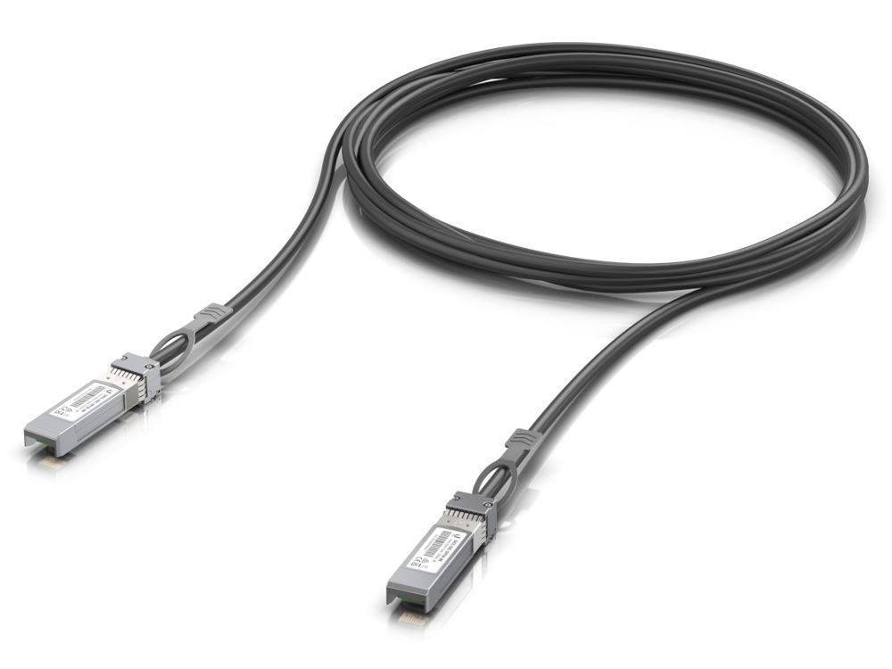 De Ubiquiti UniFi 25G Direct Attach Cable SFP28 (UACC-DAC-SFP28-3M) is een DAC-kabel met twee SFP28 connectoren