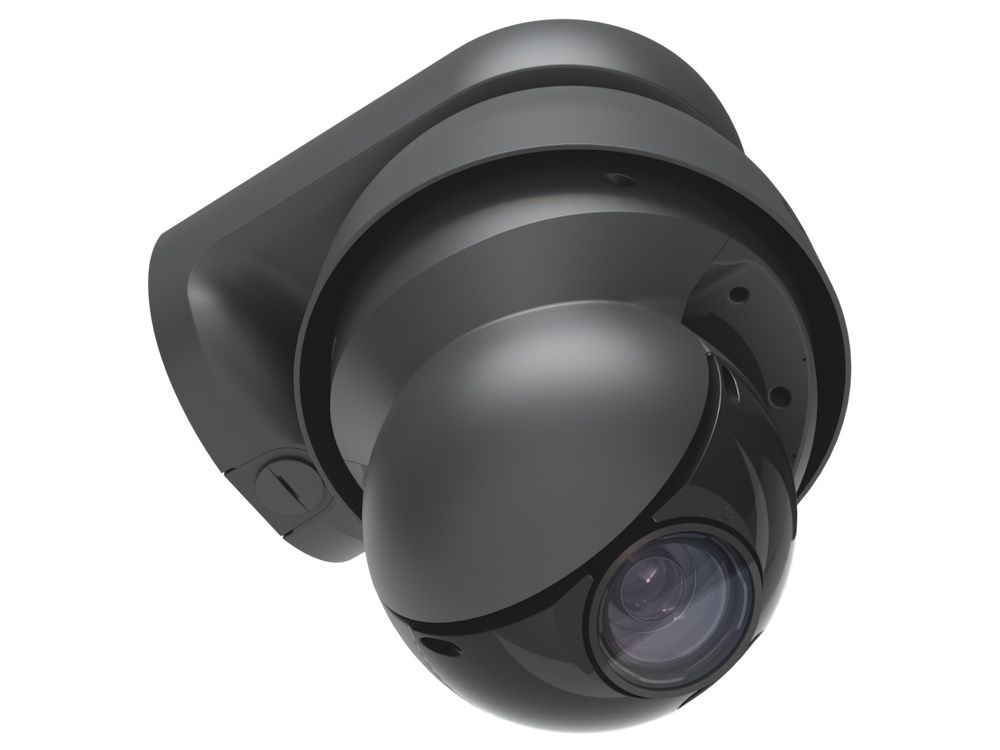 De Ubiquiti AI PTZ Precision (UVC-AI-PTZ-Precision-B) PTZ camera met 31x optische zoom schuin vanaf onder