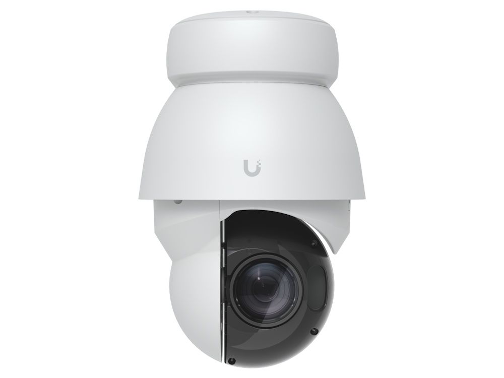 Voorkant van de Ubiquiti AI PTZ Precision (UVC-AI-PTZ-Precision-W) PTZ camera met 31x optische zoom