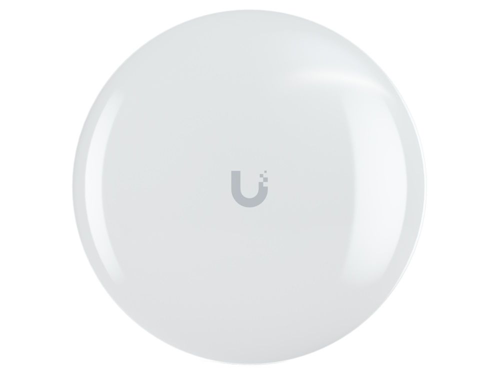 Voorkant van de Ubiquiti UniFi Device Bridge Pro met het Ubiquiti logo