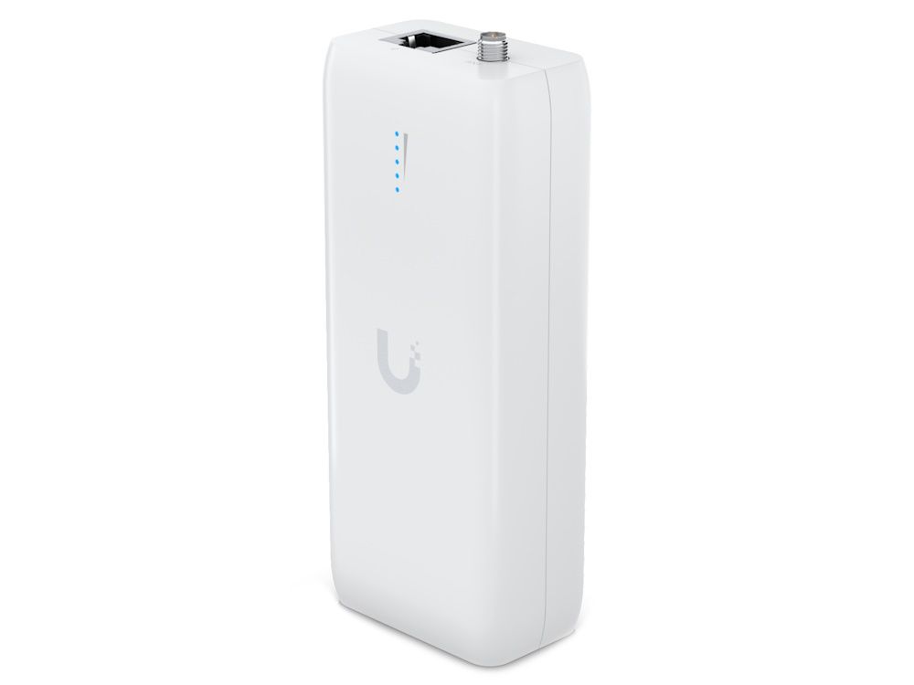 Schuin voorkant en bovenkant van de Ubiquiti UniFi Device Bridge