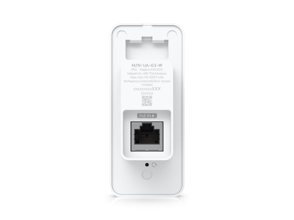 Achterkant van de UniFi G3 Reader met ethernetpoort voor PoE vanaf de Door Hub