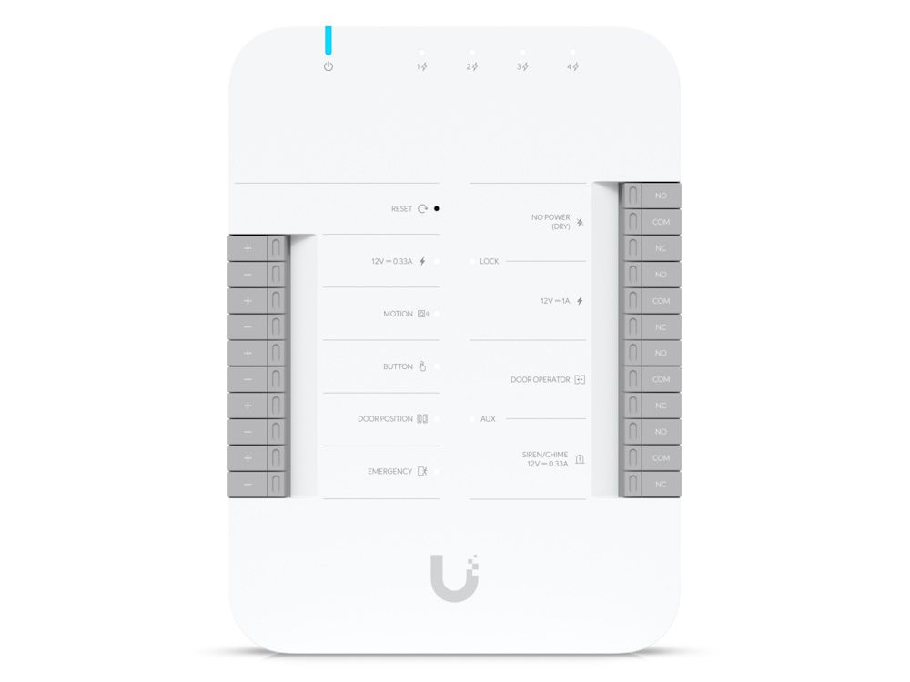 Voorkant van de Ubiquiti UniFi Door Hub Ubiquiti als onderdeel van de UniFi G3 Starter Kit Pro