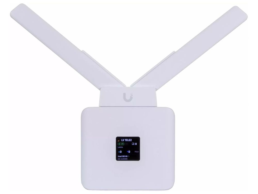 Ubiquiti UniFi Mobile Router 4G LTE router met PoE voorkant met display