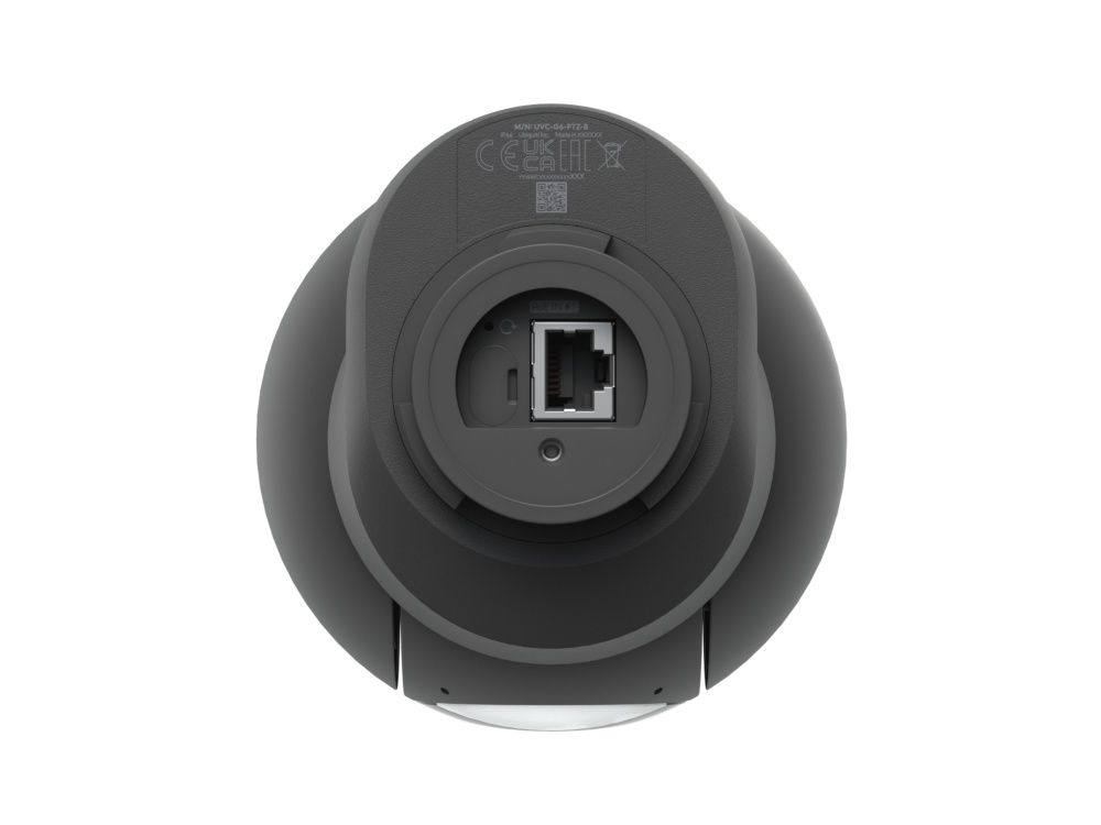 Ethernetpoort voor PoE+ voeding op de Ubiquiti UniFi Protect G6 PTZ (UVC-G6-PTZ-B) 4K PTZ-camera voor buiten