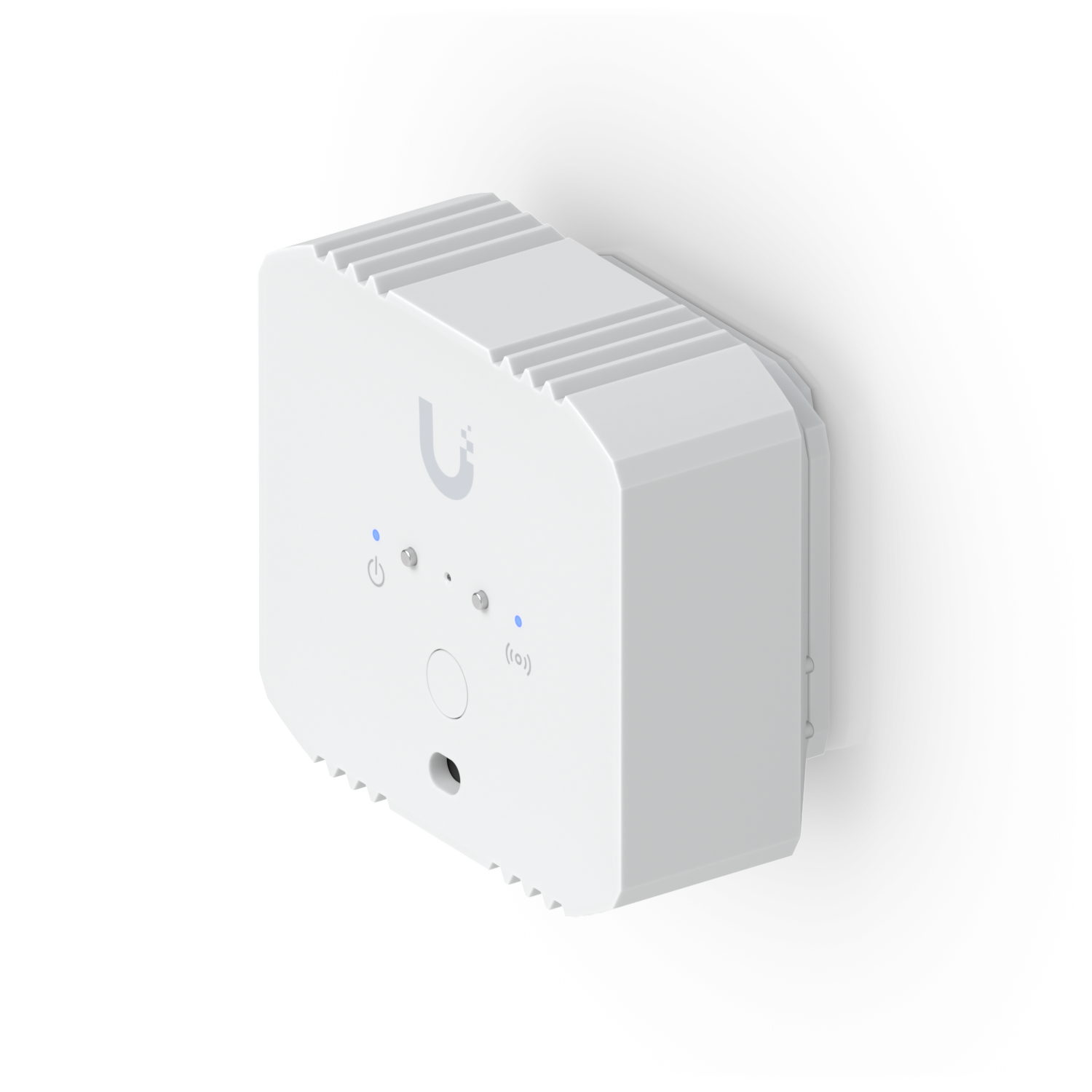 De Ubiquiti UniFi Protect Environmental Sensor aan de muur gemonteerd