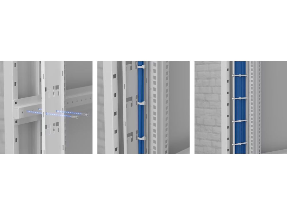 Montage van de Ubiquiti UniFi Vertical Rack Cable Management (UACC-Rack-42U-VCM)