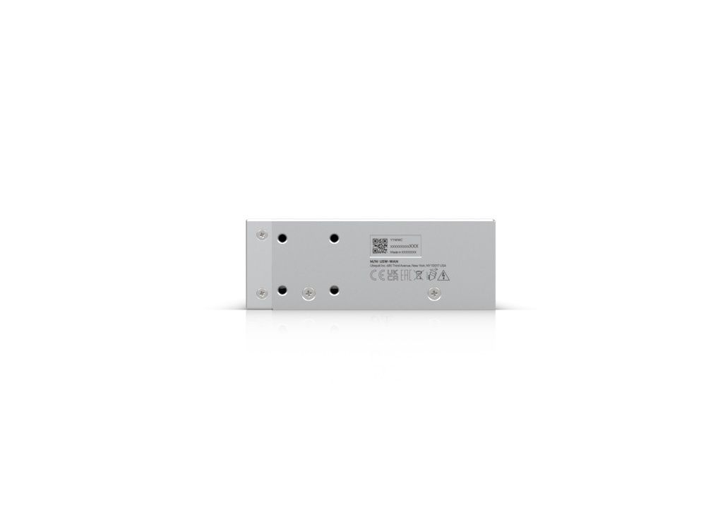Zijkant van de Ubiquiti UniFi 10G SFP+ WAN Switch (USW-WAN)