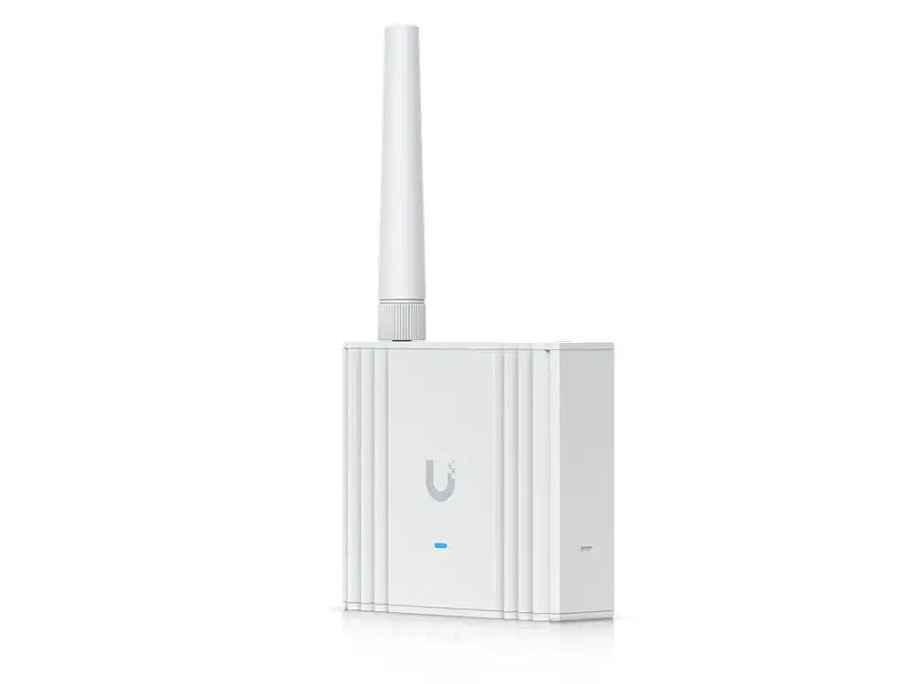 Rechter zijkant en voorkant van de Ubiquiti SuperLink gateway