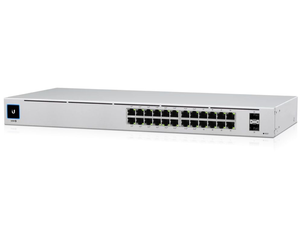 Ubiquiti UniFi USW-24-POE Gen2 24-poorts L2 Managed Gigabit PoE+ Switch voorkant poorten