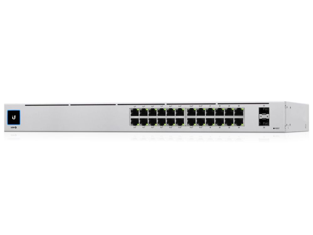 Ubiquiti UniFi USW-24-POE Gen2 24-poorts L2 Managed Gigabit PoE+ Switch aansluitingen