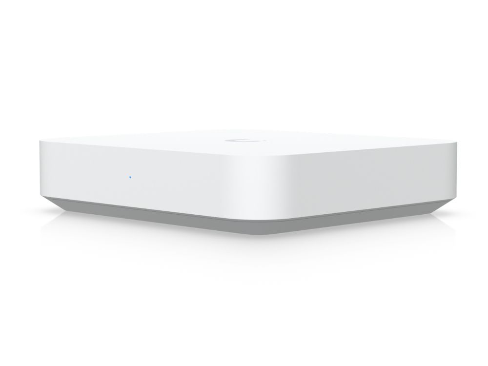 Ubiquiti UniFi Gateway Max router boven- en zijaanzicht
