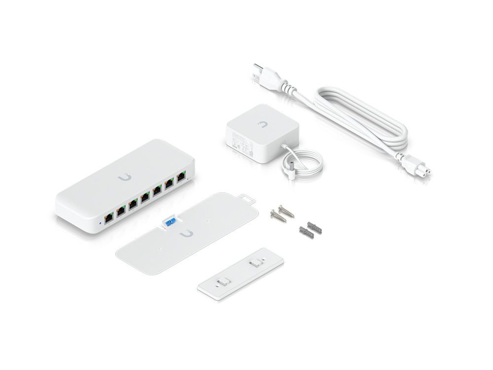 Verpakkingsinhoud van de Ubiquiti UniFi Ultra 60W switch