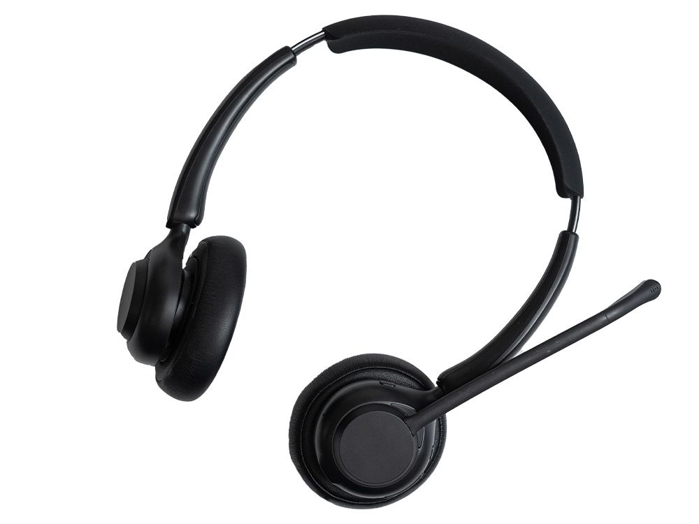 De Voxiz Wireless draadloze Bluetooth kantoor headset met flexibele oorschelp