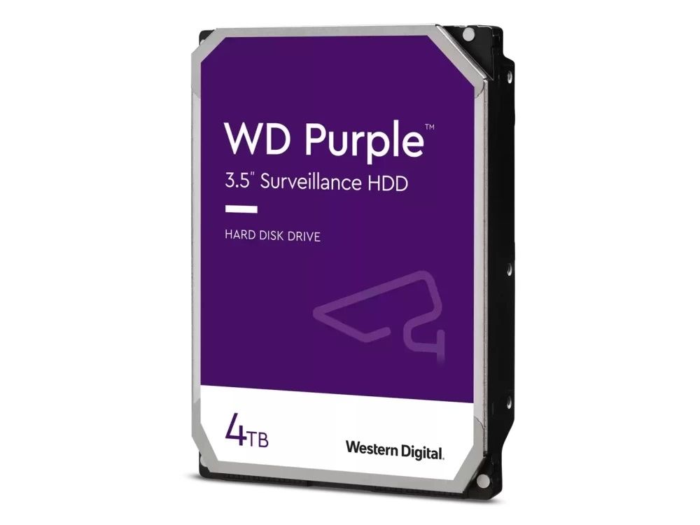 Voorkant van de Western Digital WD Purple 4 TB HDD WD43PURZ 3.5" SATA harde schijf