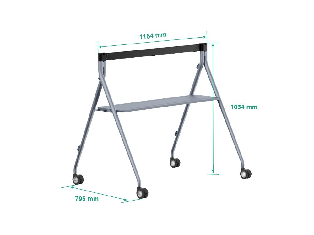Afmetingen van de Yealink MeetingBoard Pro Floorstand voor het Yealink MeetingBoard 65 Pro display