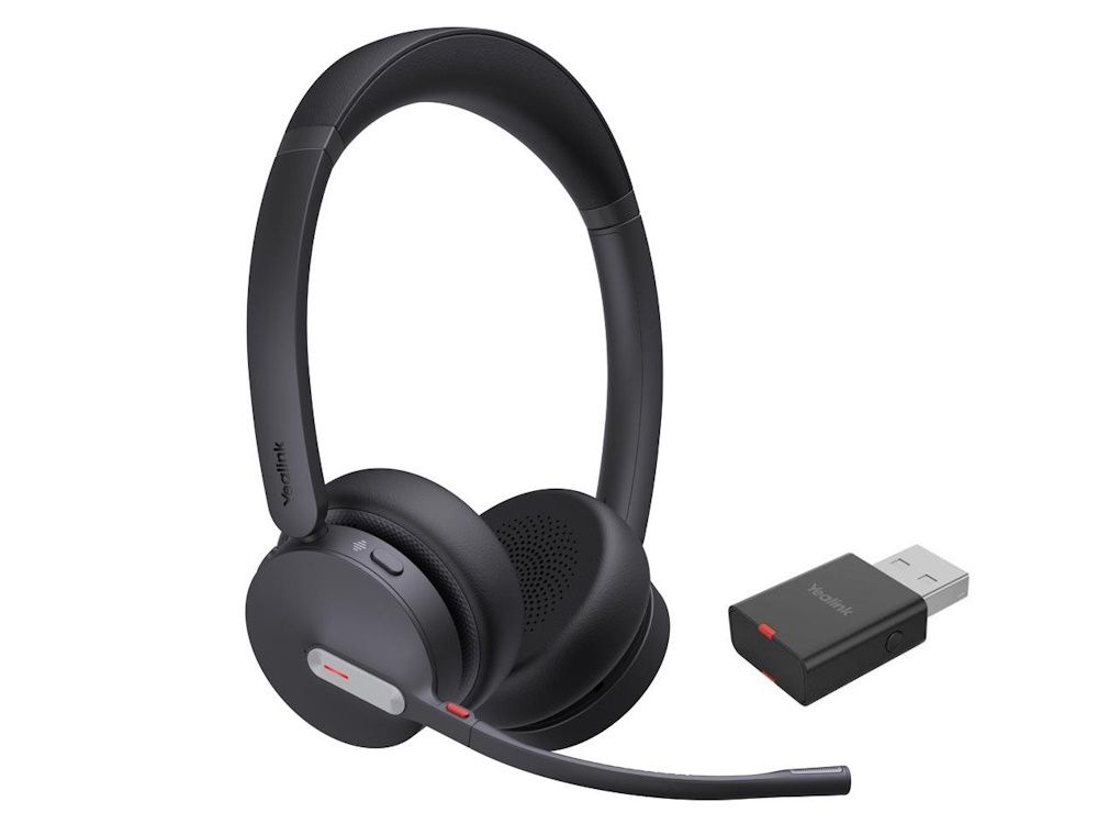 De Yealink WH64 Hybrid Dual UC headset met USB-A DECT dongle