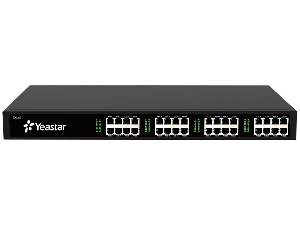 De voorkant van de Yeastar NeoGate TA3200 analoge VoIP-gateway