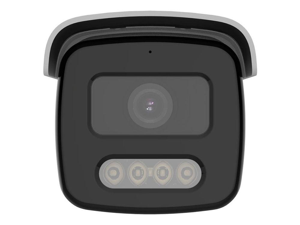 Hikvision DS-2CD2T47G2-LSU/SL ColorVu bullet camera voorkant met stroboscoop licht en lens