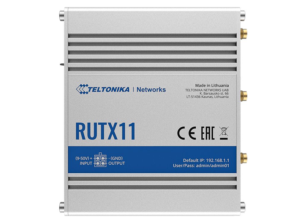 Teltonika RUTX11 4G LTE router bovenkant