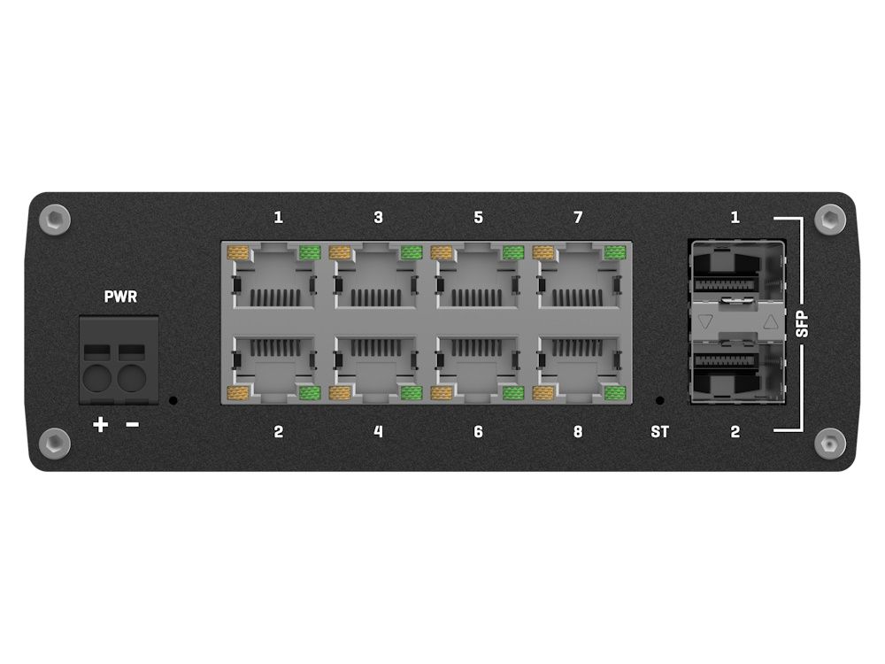 Teltonika TSW212 managed netwerk switch SFP poorten en ethernetpoorten